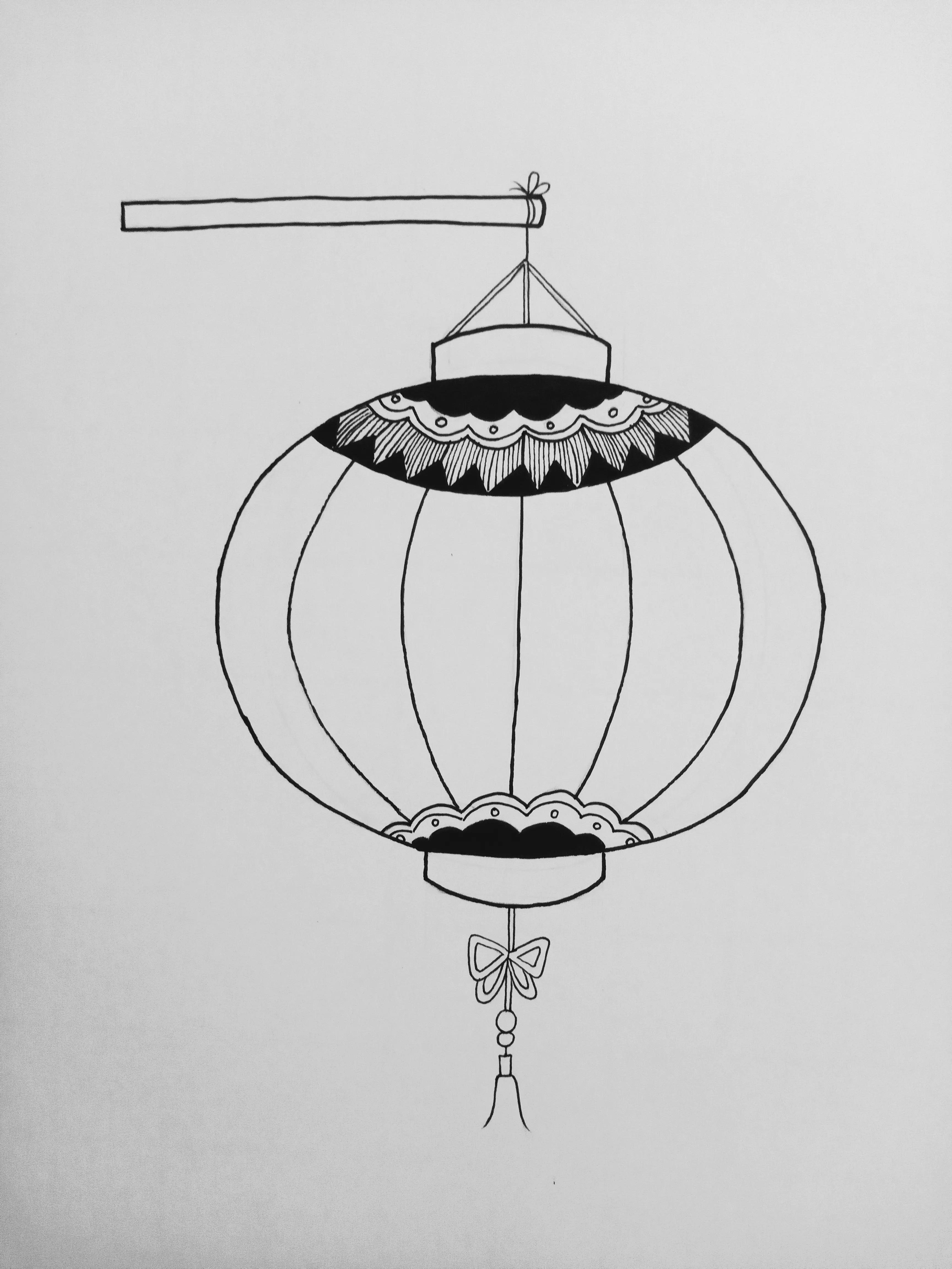 灯笼绘画教程,灯笼线描画教案