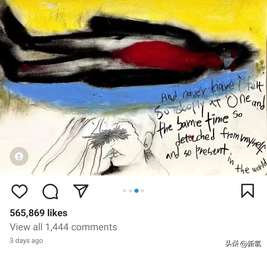 韩素希在ins上的画，真的是好担心她