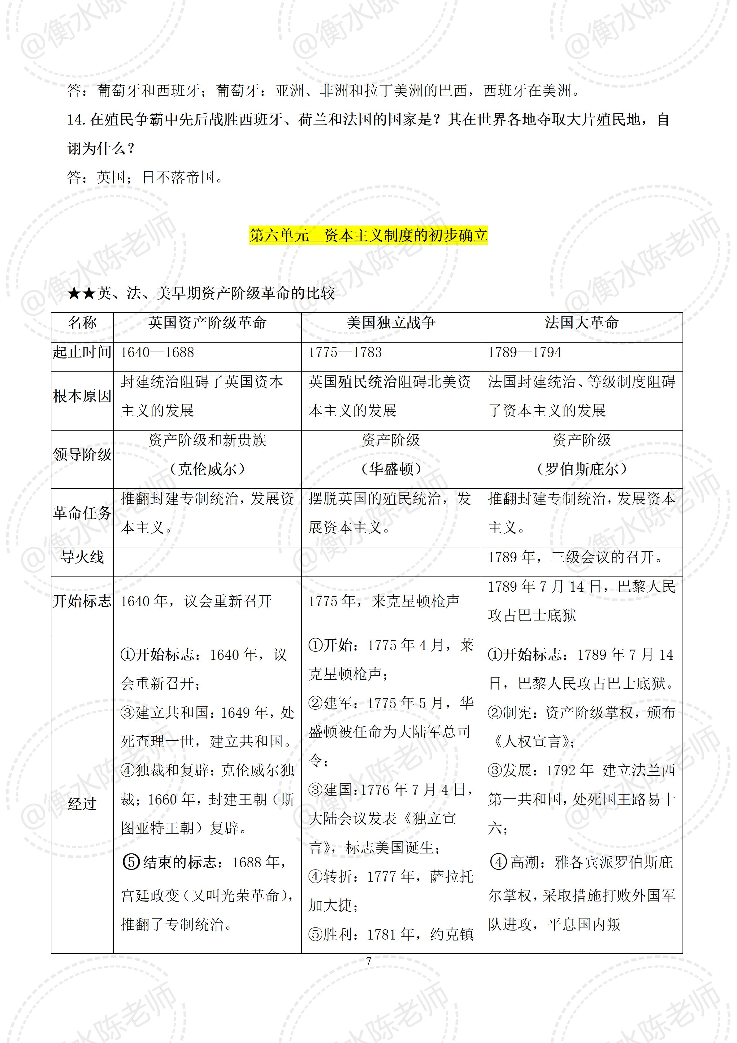 九年级历史冷战后的世界格局笔记,九年级历史上册必背重点