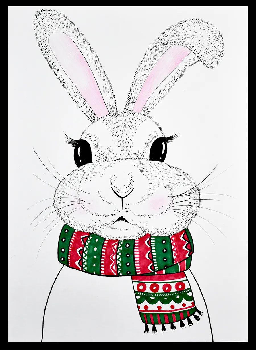 儿童画卡通小动物的步骤,儿童画创意兔子教案