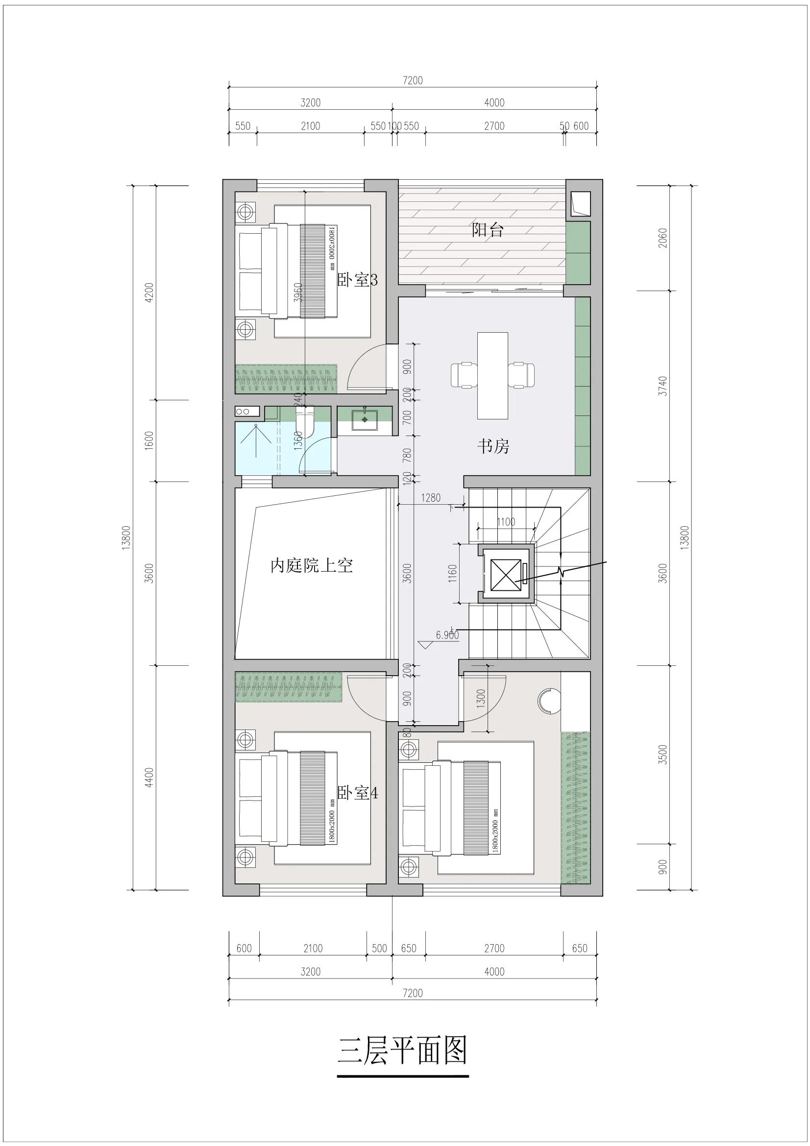 7x16米临街三面采光自建房图纸,8x12米临街两侧不采光自建房图纸