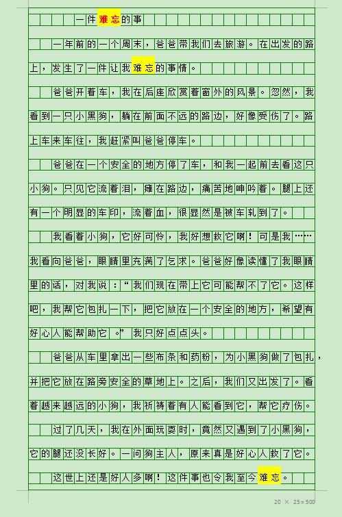 一件有趣的事五年级作文300字,小学生作文300字一件有意义的事情