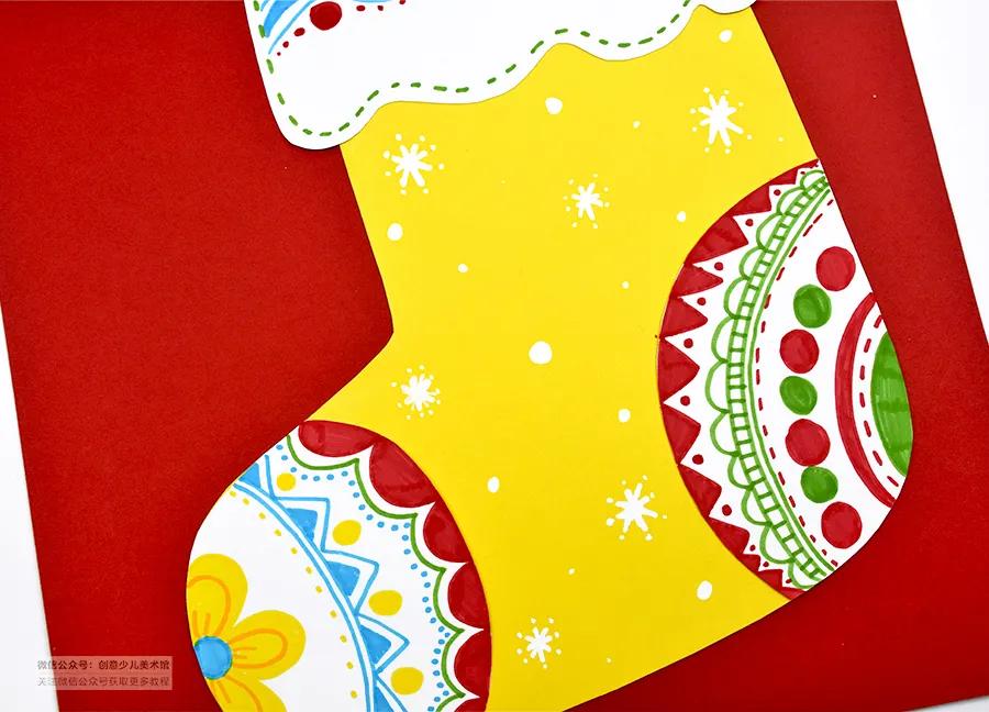 怎么画圣诞袜和圣诞帽,儿童简笔画圣诞袜