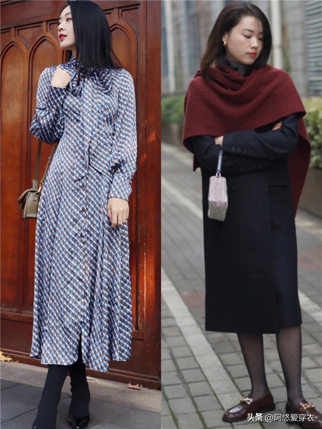 开春穿搭女连衣裙大码,文艺风连衣裙搭配打底裤