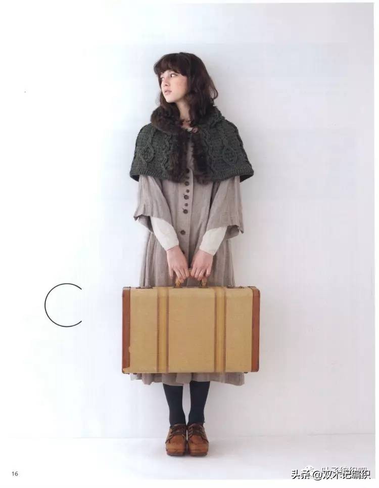 编绳斗篷披肩加厚冬款,斗篷保暖披肩棒针编织教程