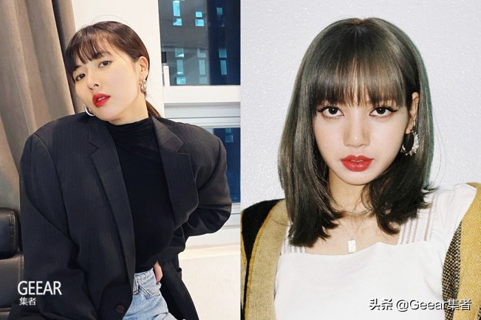 菱形脸型短刘海中分发型,发型设计与脸型搭配无刘海