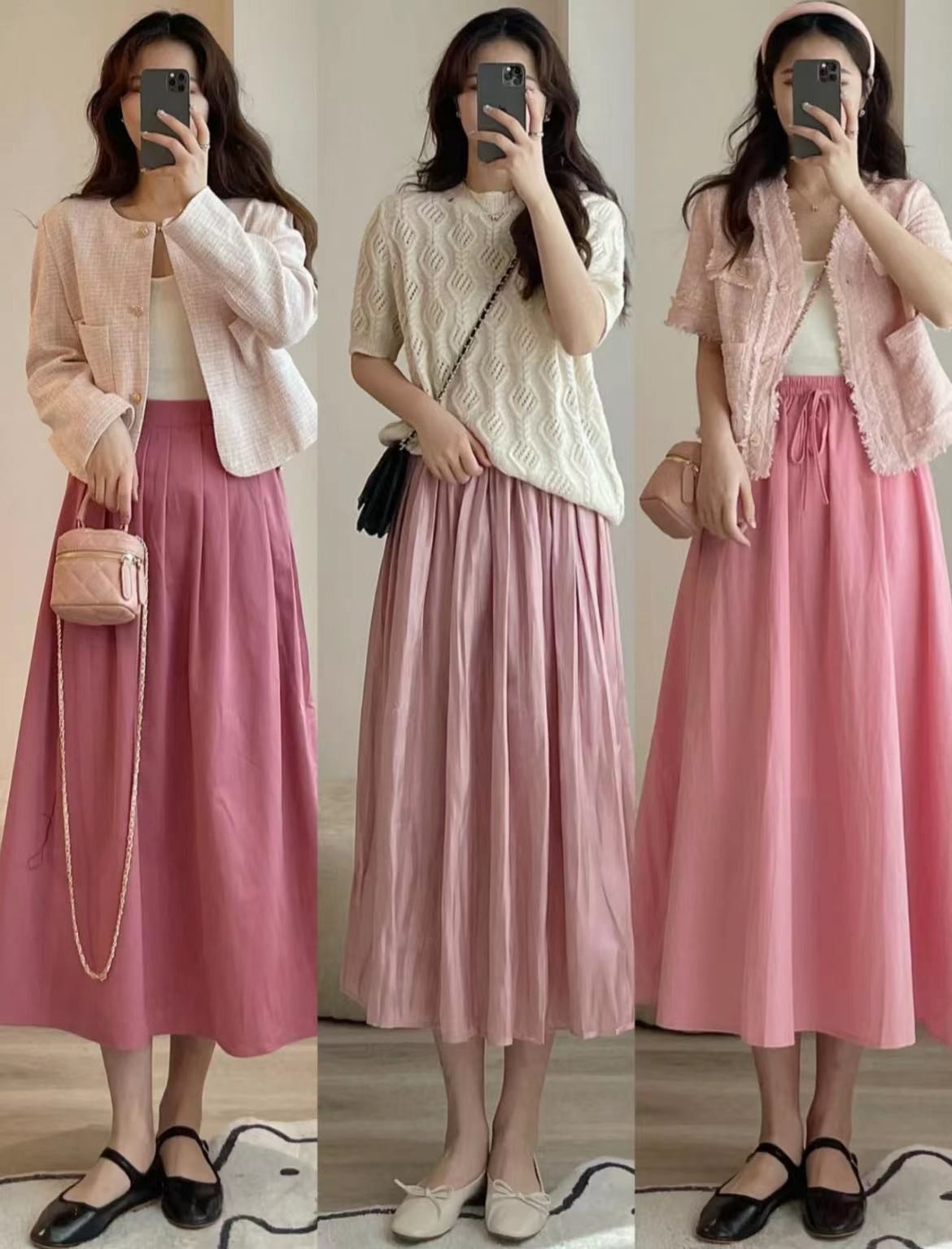 秋半身裙穿搭优雅,初春格子半身裙女生气质穿搭方法