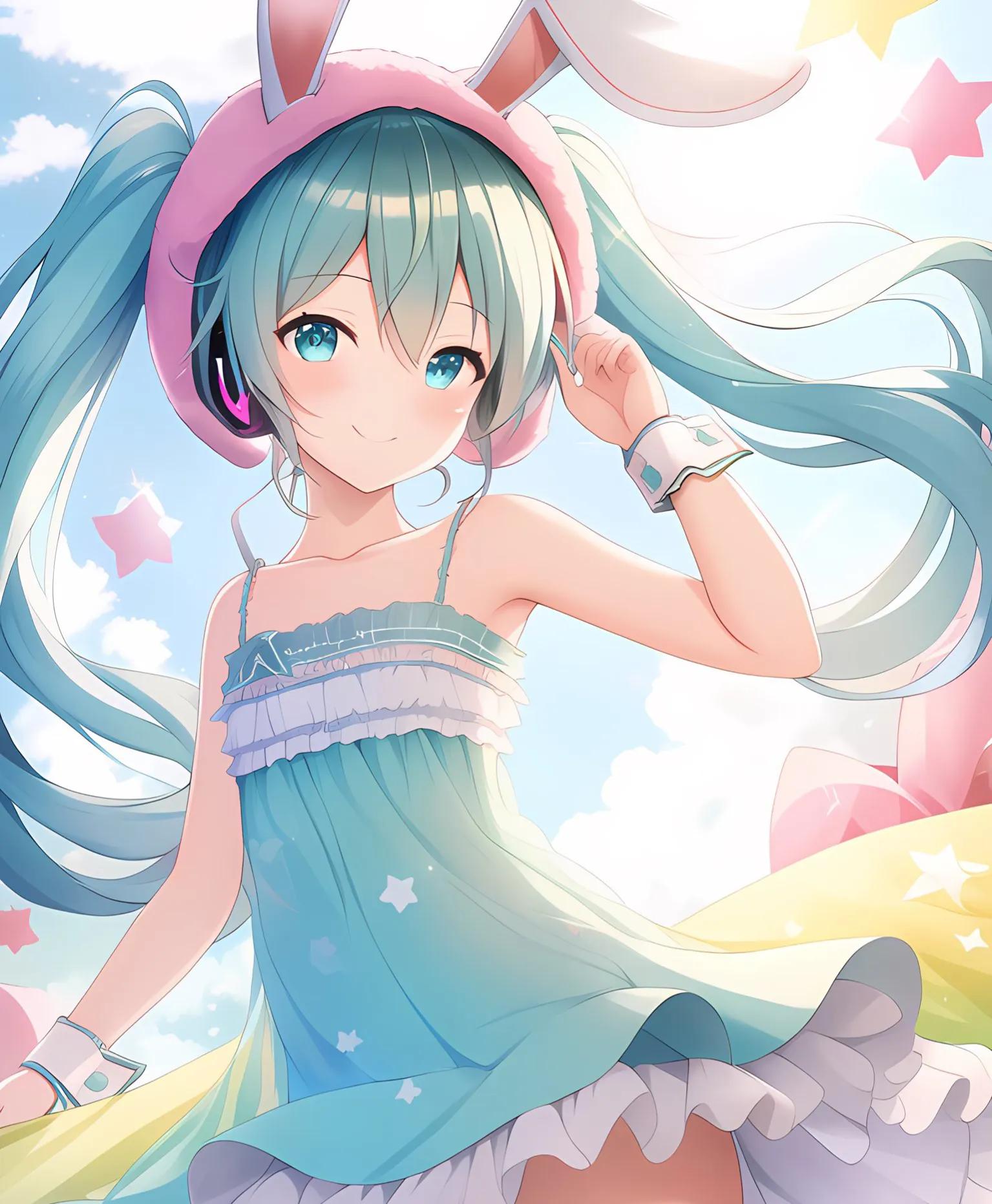 初音未来绘画教程可爱版,ai绘画未来少女