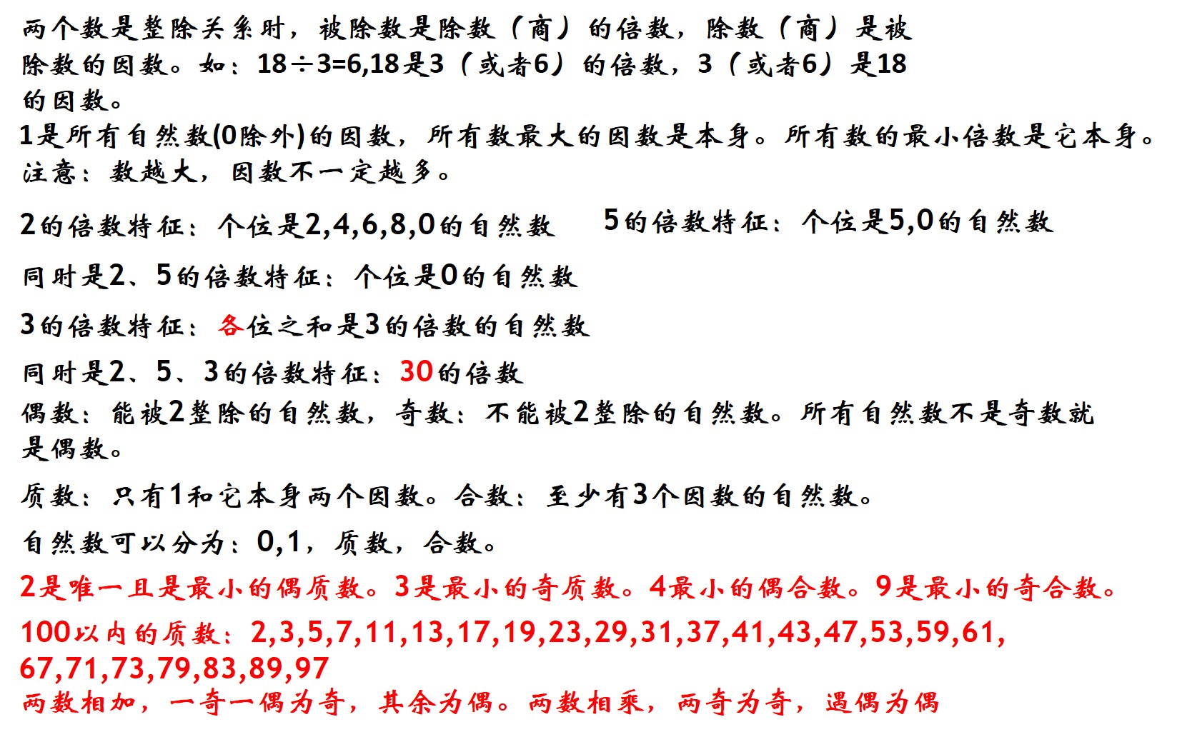 五年级因数倍数易错题100题及答案,五年级数学因数与倍数的思维导图