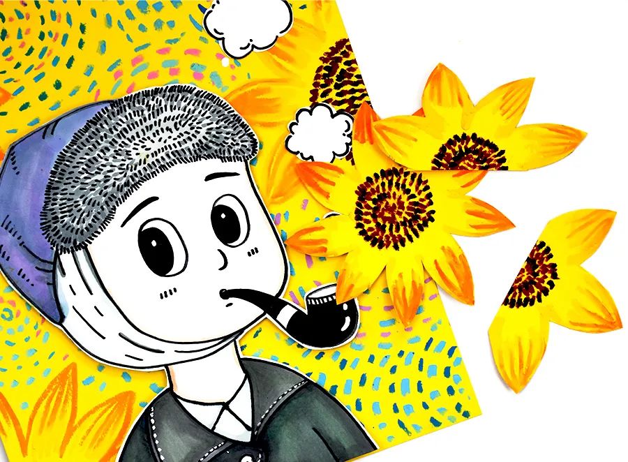 儿童画绘画课程教学视频,儿童画梵高星空课程