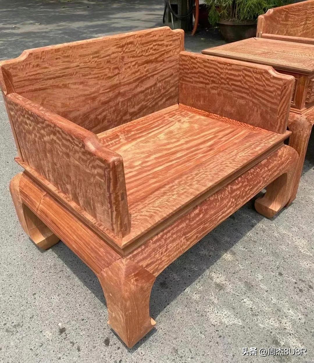 缅甸花梨大果紫檀千里江山图沙发,缅甸大果紫檀虎皮纹沙发