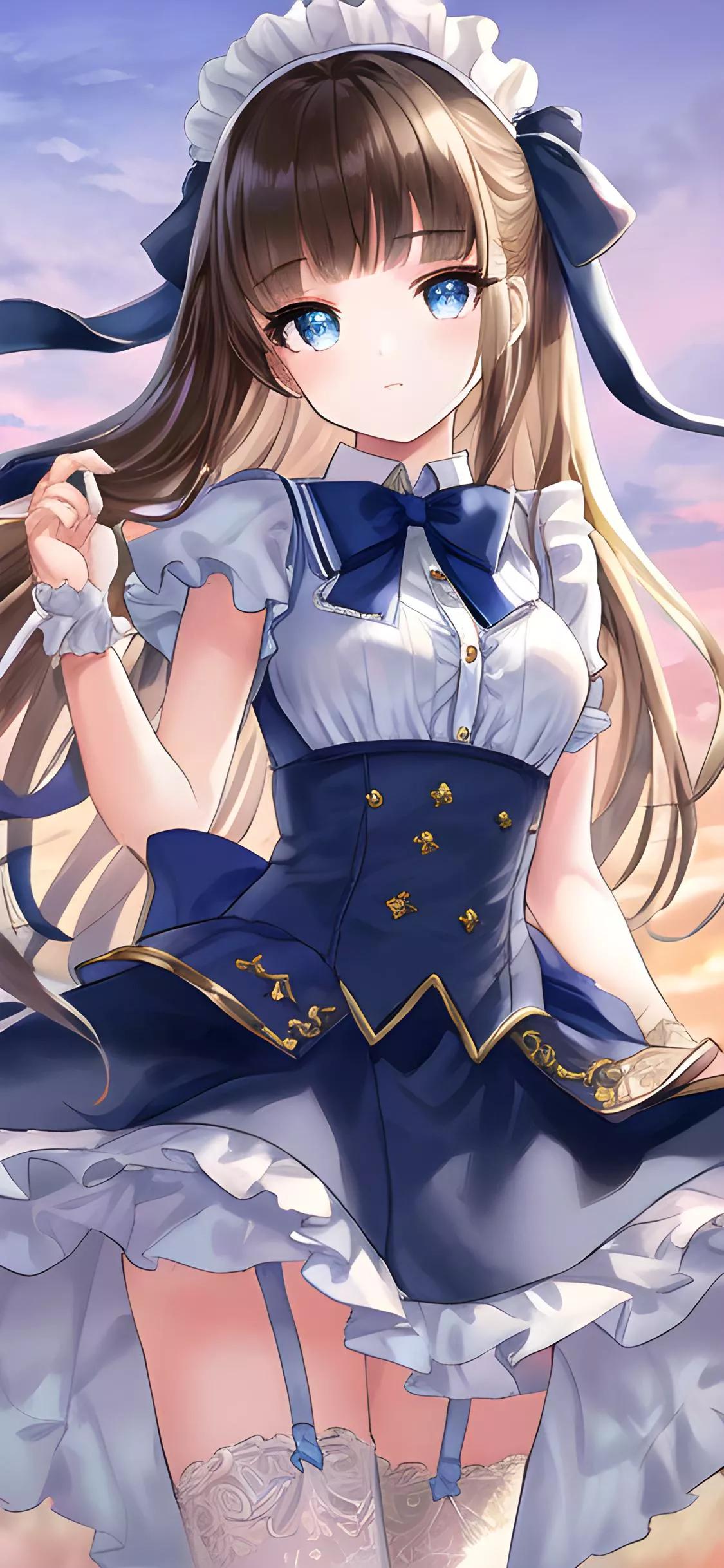 二次元3d动漫美女壁纸手绘,ai二次元壁纸动漫美女