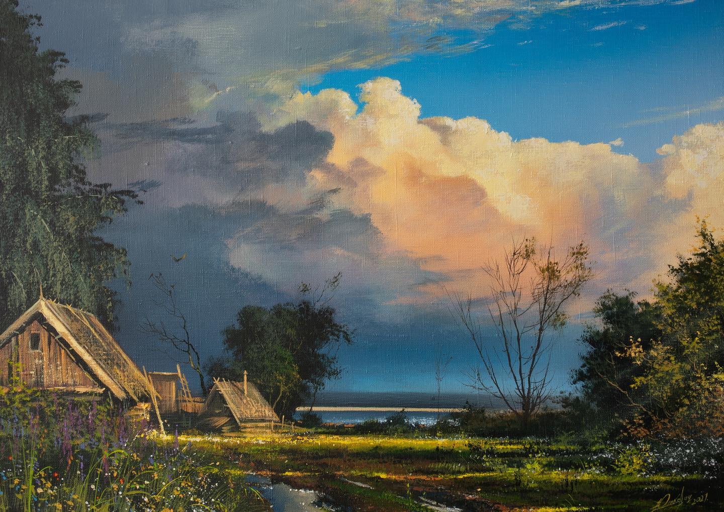 画家维克多风景画图片,维克多丙烯风景画颜料