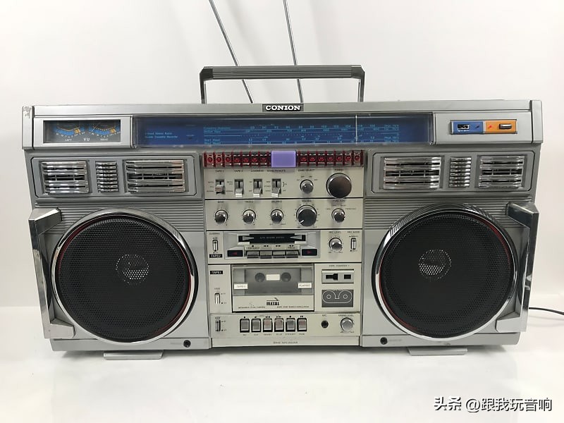 80年代复古科技聚焦：经典的康宁ConionC-100F老式收录音机音响