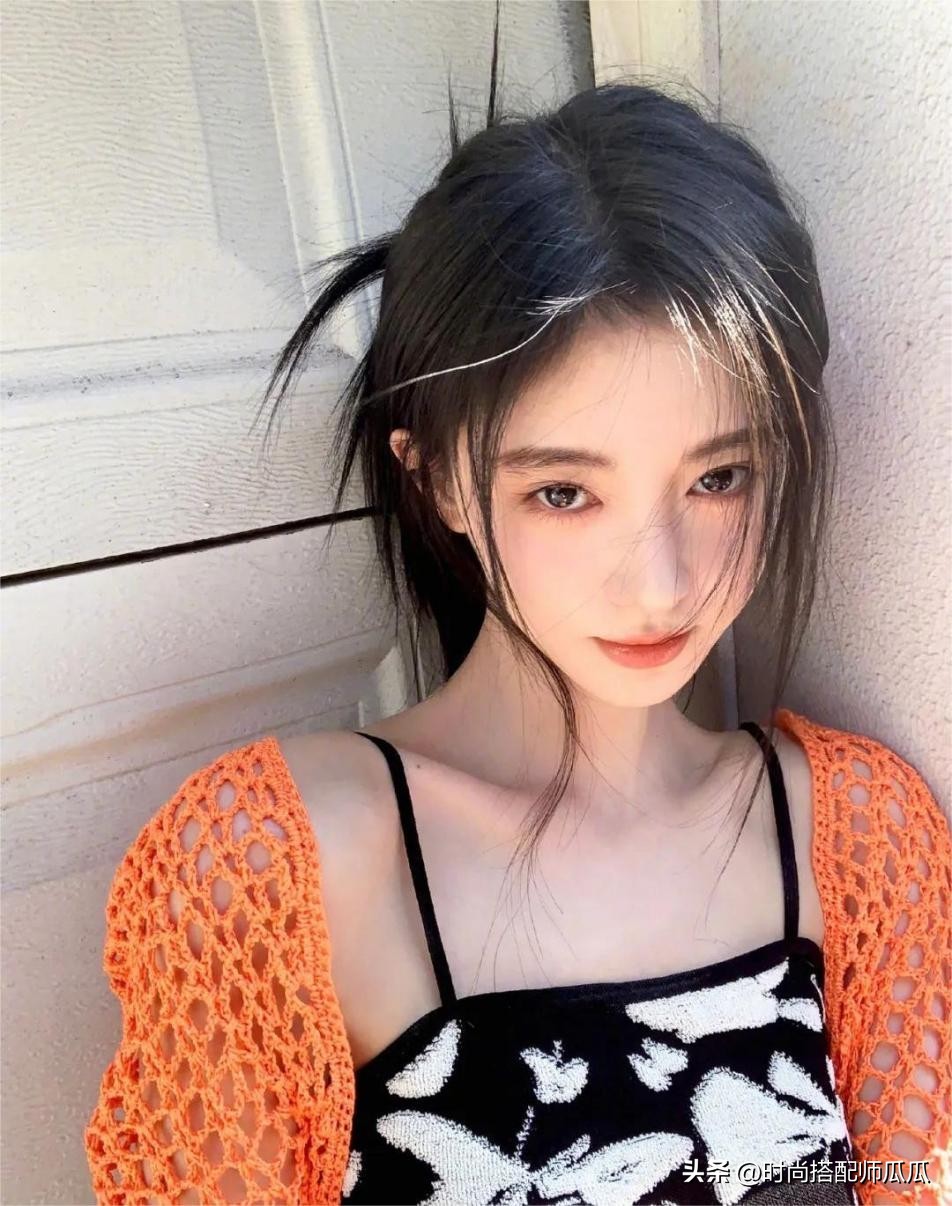 热巴同款发型中长发,热巴齐刘海发型