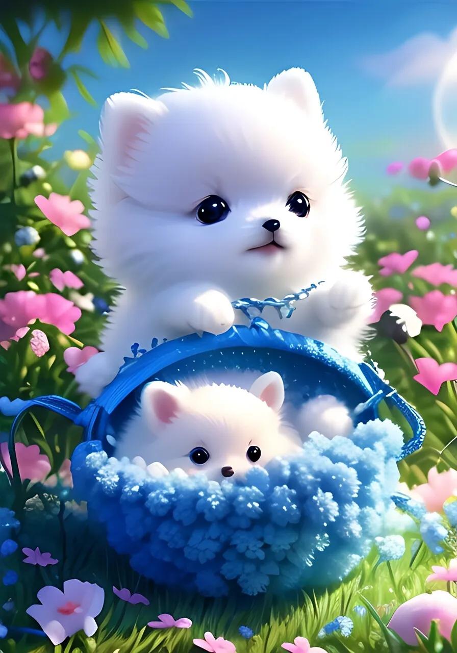 博美可爱的狗狗,白色的博美狗狗长大之后有多帅