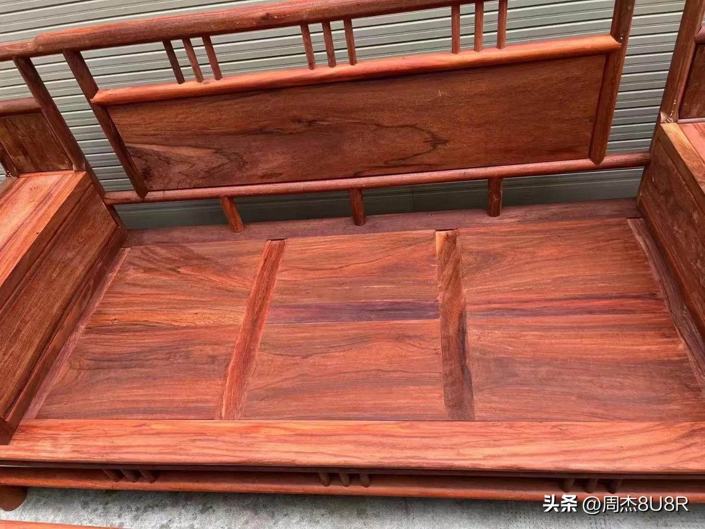 缅甸花梨大果紫檀加大加厚沙发,缅甸花梨黑红老料步步高沙发