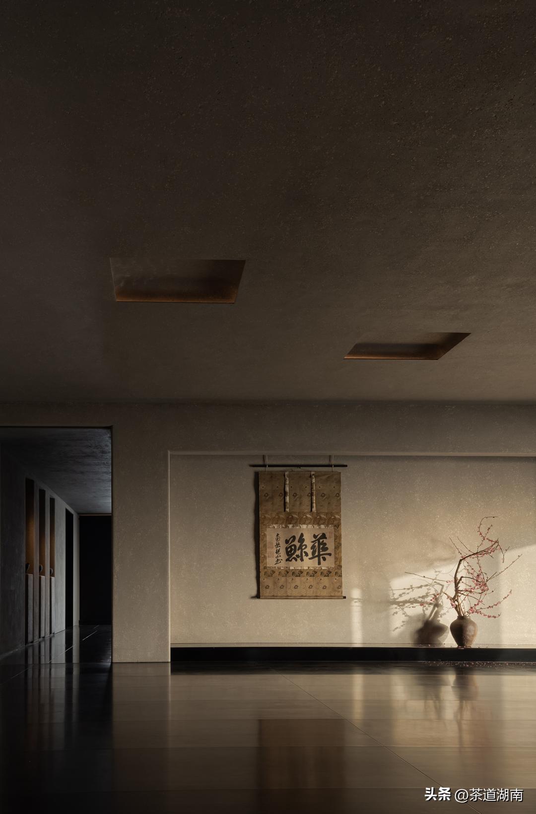 不装吊顶的禅意茶室装修效果图,广东禅意茶室私人会所包厢设计