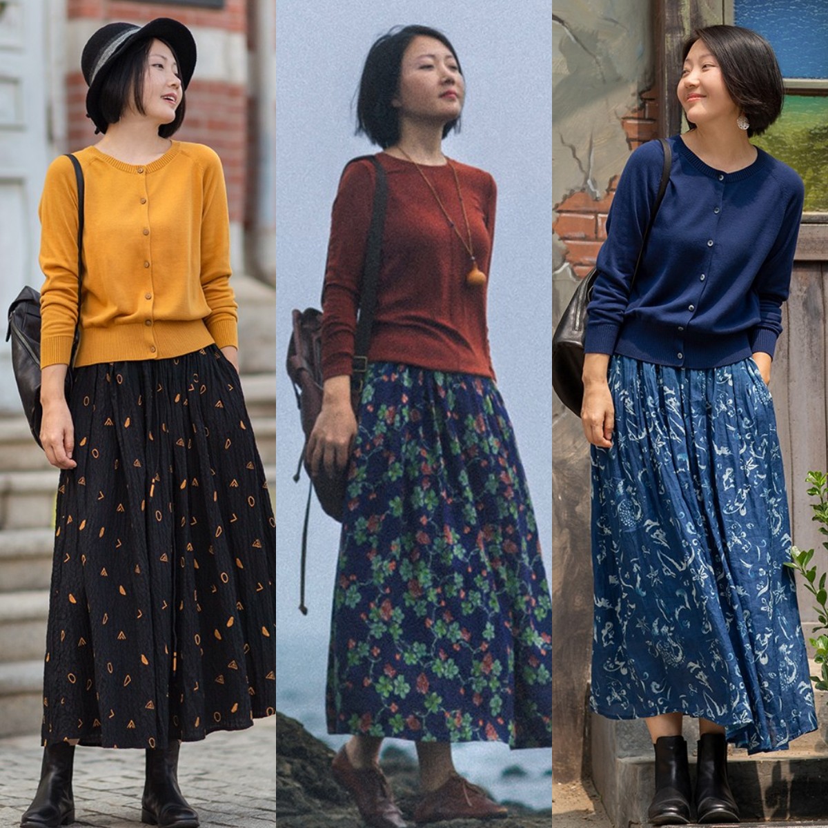 微胖半身裙春秋季显瘦穿搭,直筒半身裙穿搭微胖