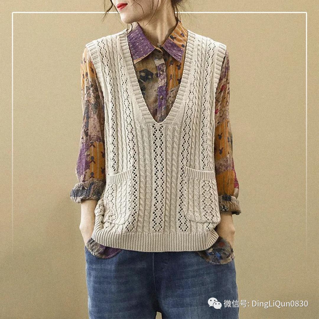 波西米亚针织背心教程,针织马甲波西米亚