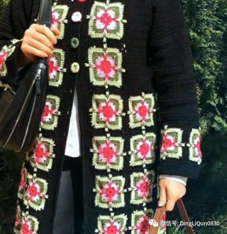 针织开衫作品,带帽针织衫开衫外套彩线