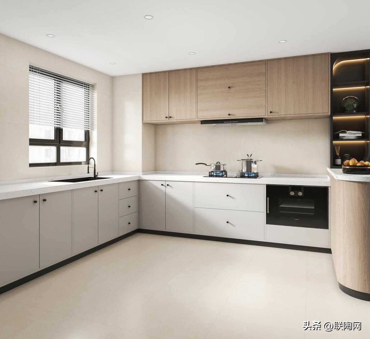 现代轻奢厨卫瓷砖设计,意式极简高级感的厨房瓷砖