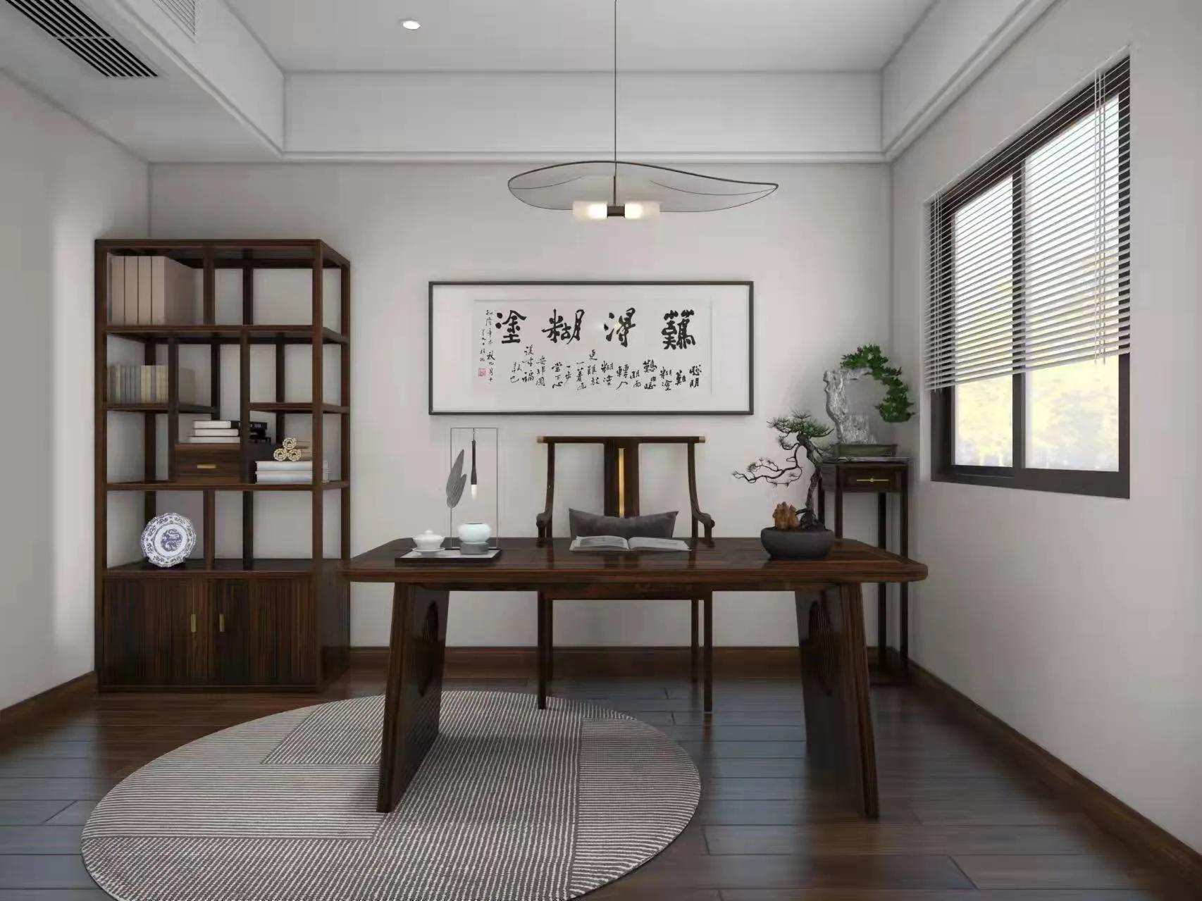 拾贰空间设计,拾贰空间阔叶黄檀红木新中式