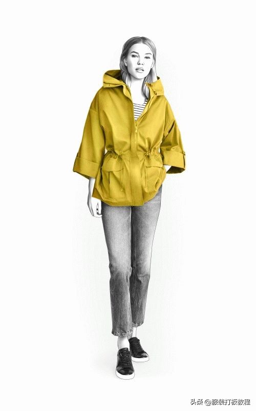 服装设计格子大衣款式图,服装设计风衣效果图