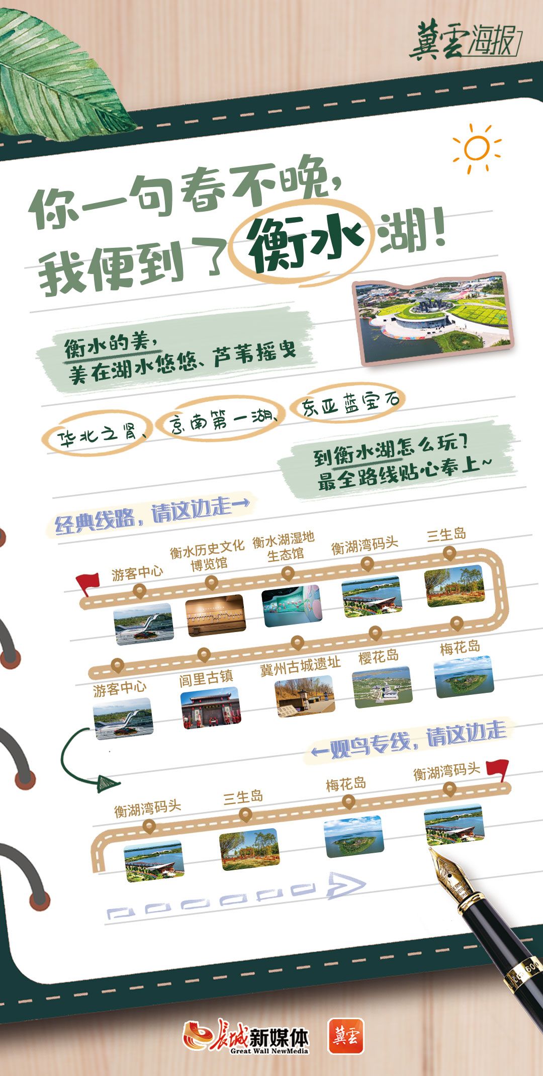 创意海报|“五一”旅游攻略手账带你玩转美丽河北①