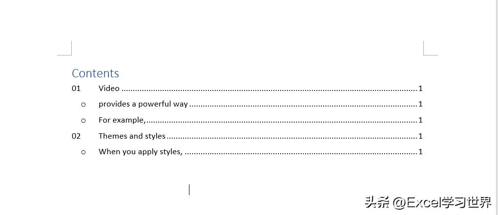 word文档如何生成自动目录,word文档自动生成目录