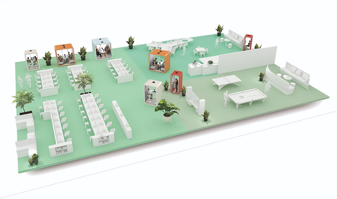 开放式办公休息室设计,办公静音舱设计效果