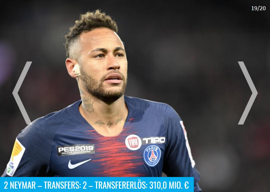 德转身价排行内马尔,德转更新足坛35岁以上球员身价榜