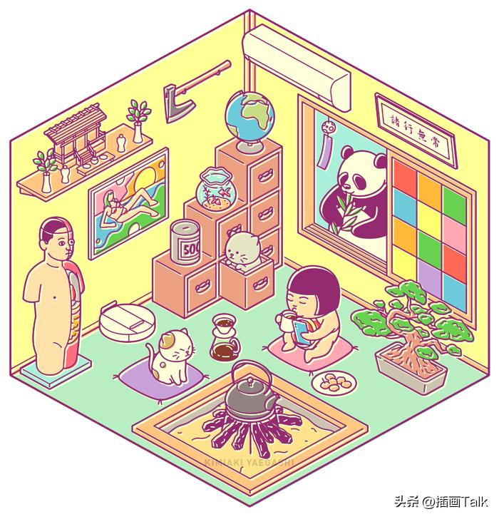 日本插画师tatsurokiuchi作品特点,日本100位插画师插画图集