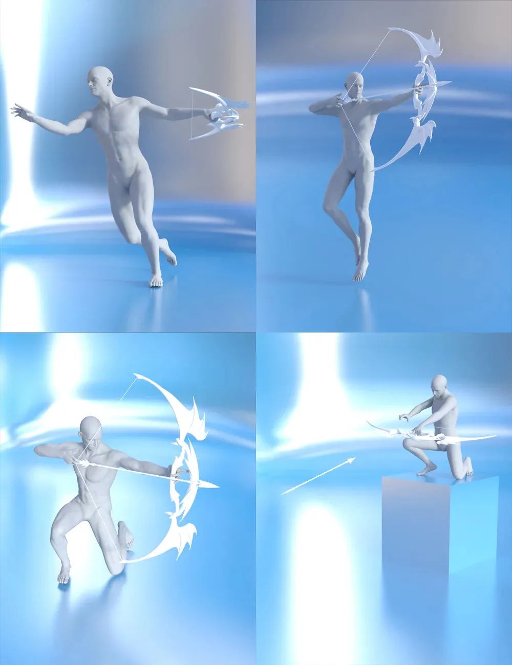 手持弓箭动作速写参考,钢笔画人物动态速写头部速写