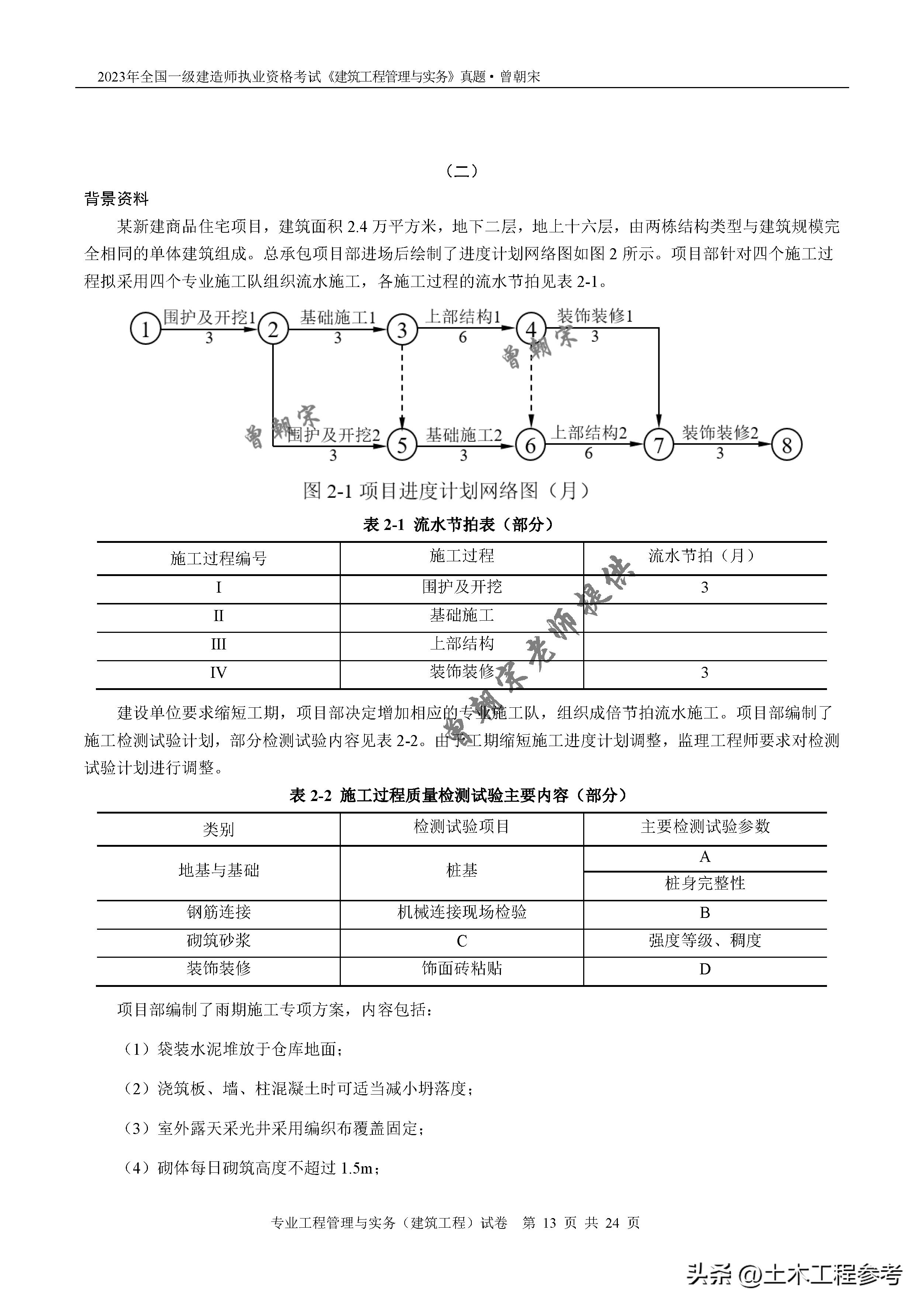 2023年一级造价师案例真题下载,2024年建筑一级建造师试题