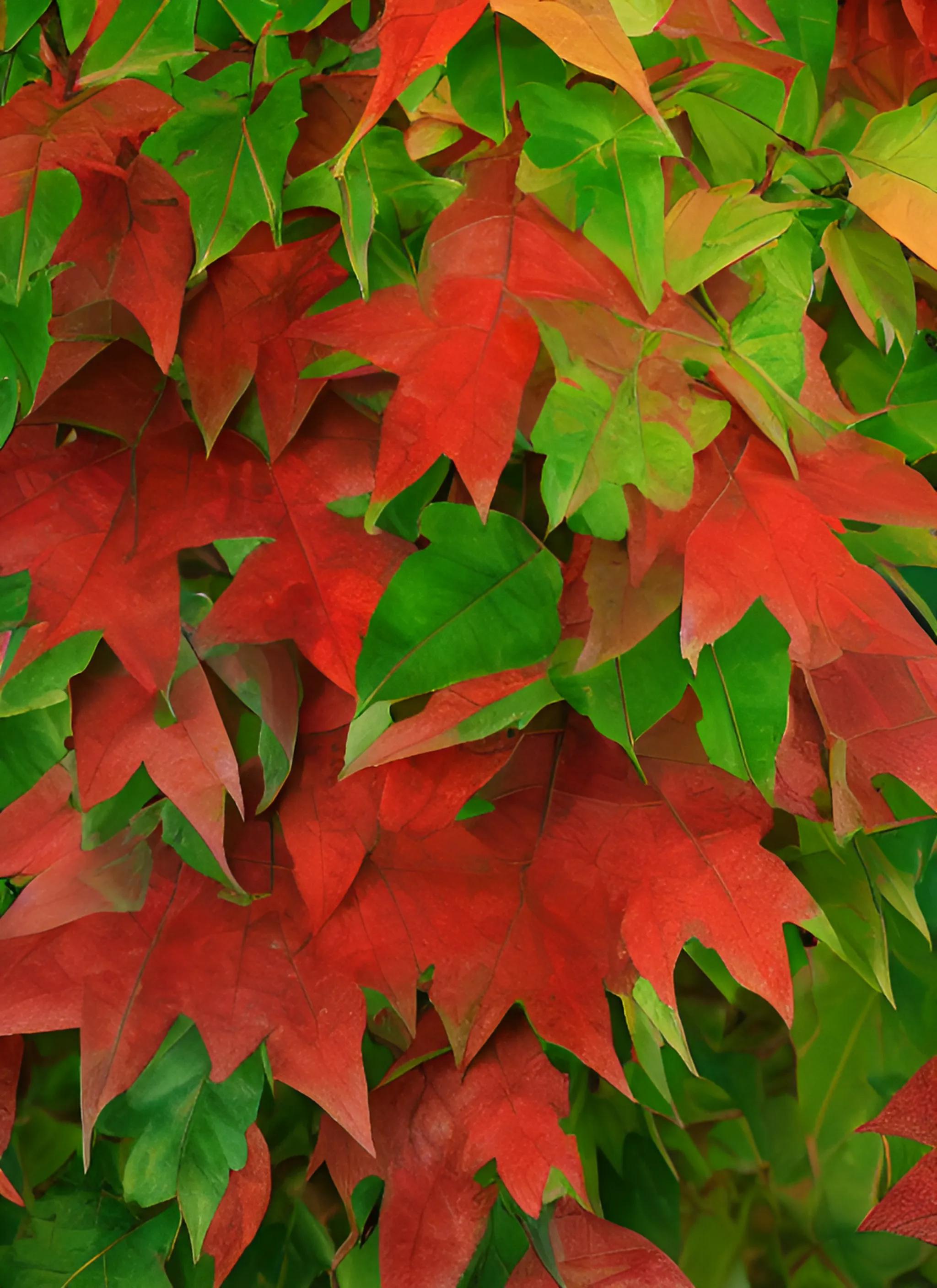 3叶爬山虎秋天叶子变红吗,爬山虎的叶子是先变红还是先变黄