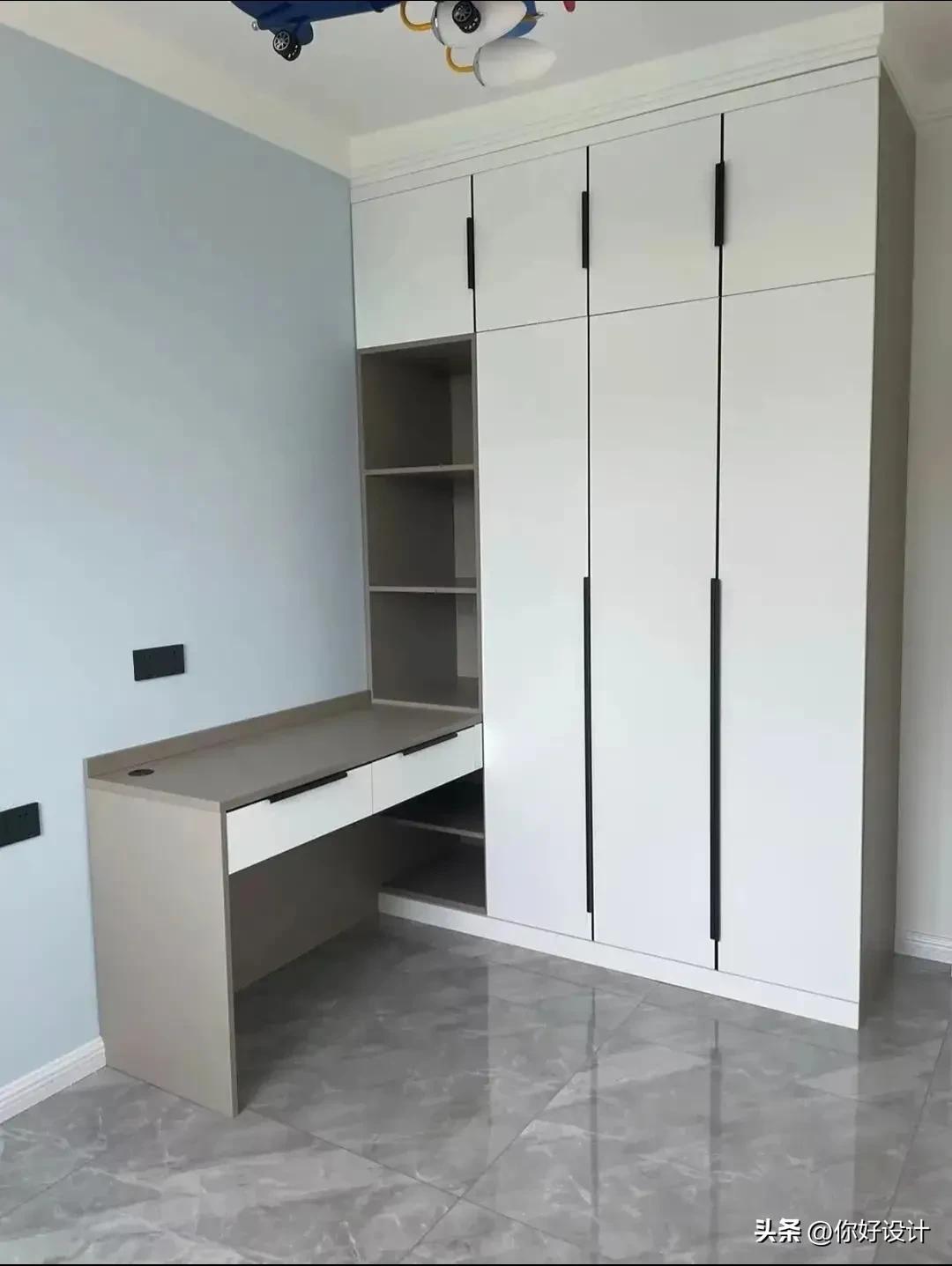 小孩房书桌衣柜一体,衣柜书桌一体图片大全新款