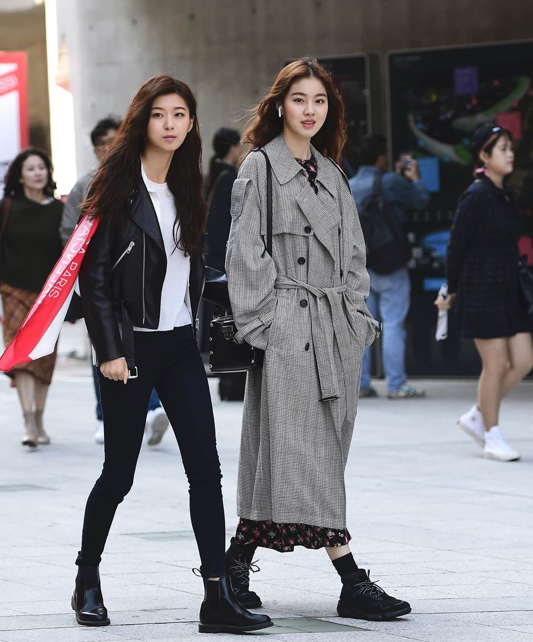 大衣穿搭韩国街拍,新韩国街拍女神