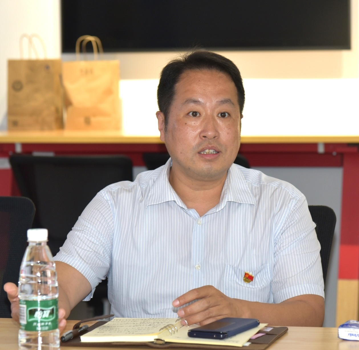 天津市博创园组织企业学习市十二次*党**代会精神周政宣讲李镜琦主持