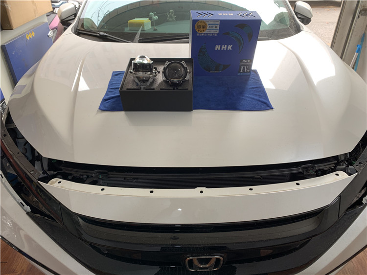 十代思域近光灯换led灯泡效果,思域原厂透镜换led灯如何