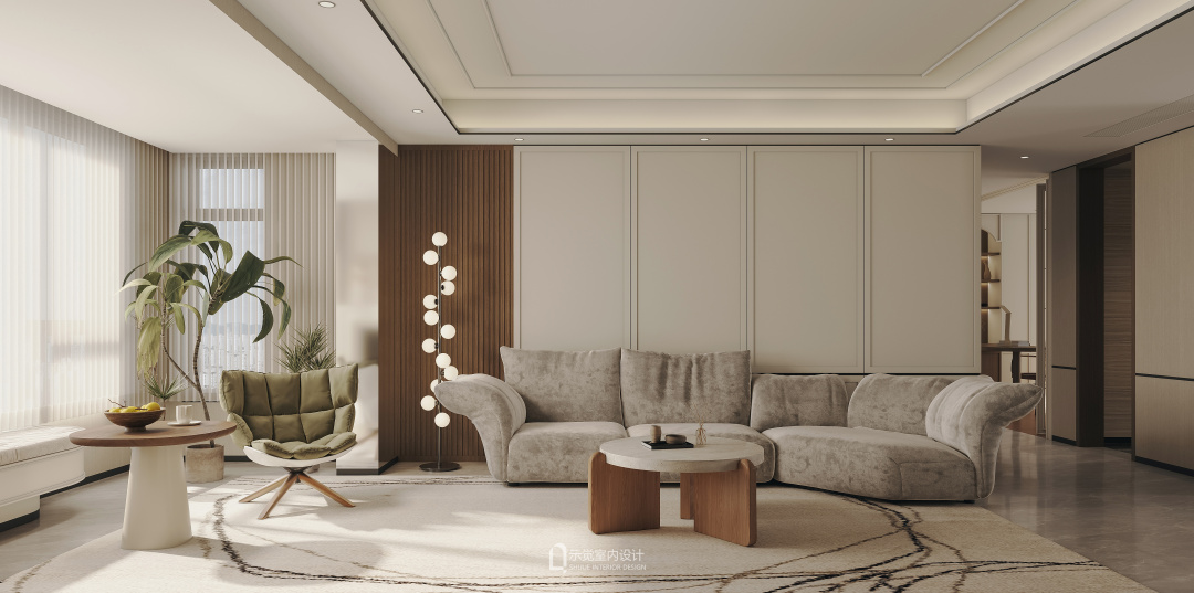 示觉设计|170㎡中粮瑞虹海景壹号,自然系轻法柔和私宅