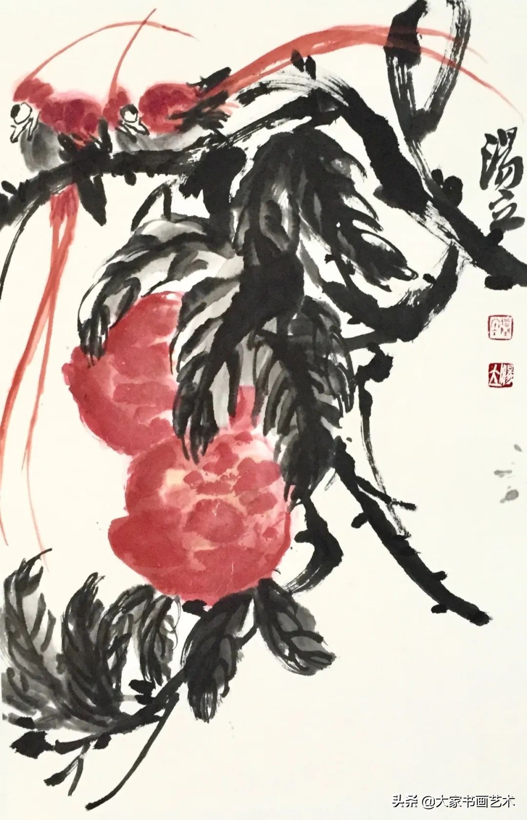 大家书画作品视频,汤立大写意花鸟画展