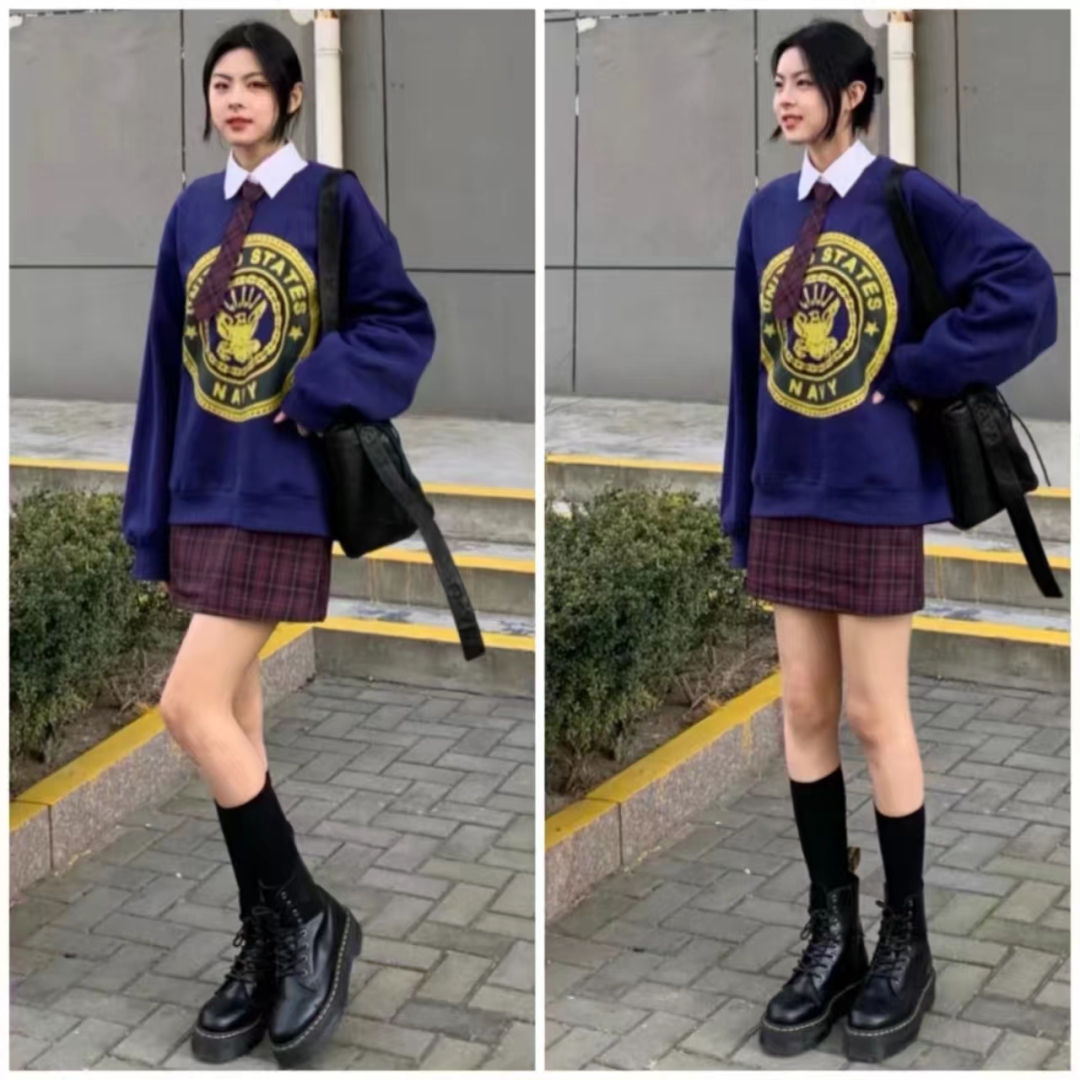 马丁靴的正确搭配图秋冬,穿长腿马丁靴配什么裤子好看