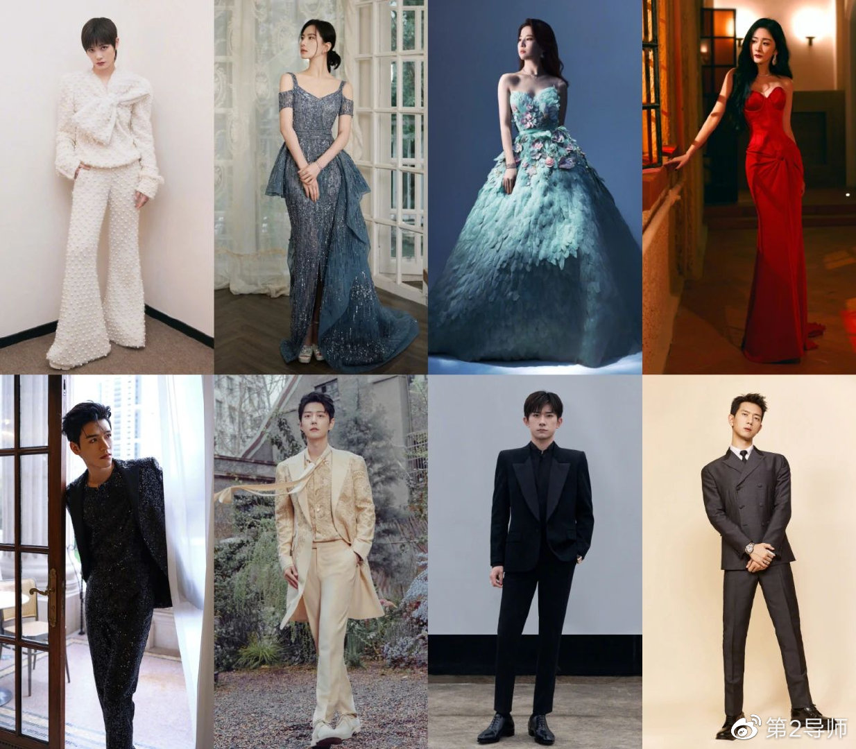 微博之夜红毯红色礼裙造型,微博之夜明星都有几套高定