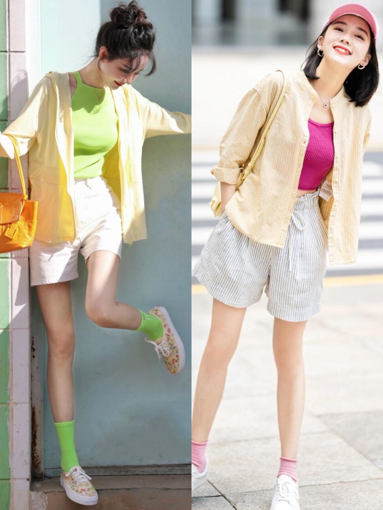 短裤短裙潮,短裙短裤百搭上衣