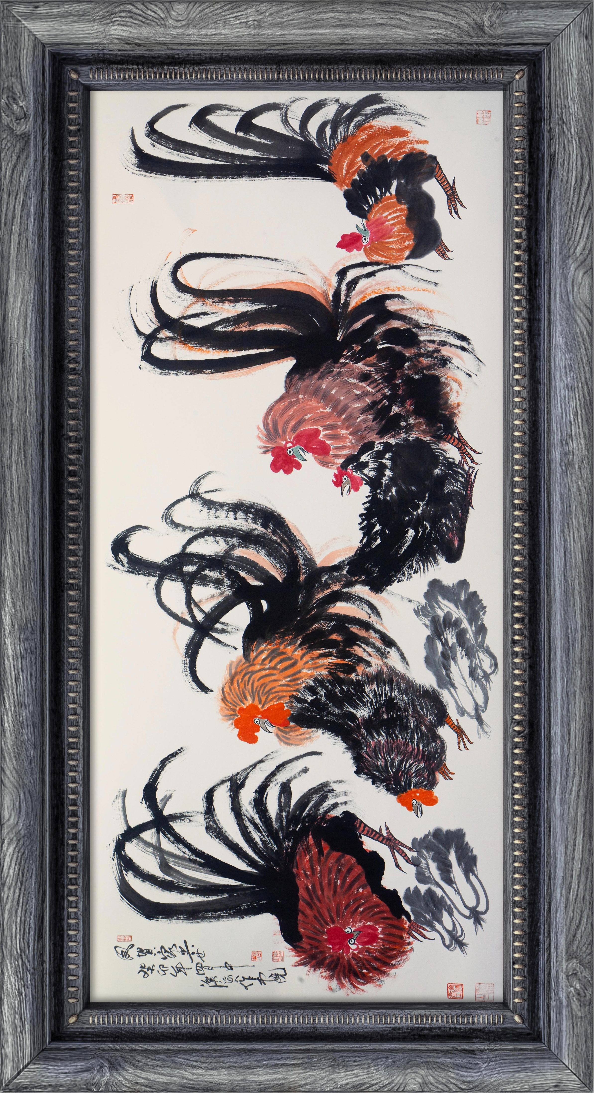 《鸡家族的故事》—朱祖国写意画的中国亮度