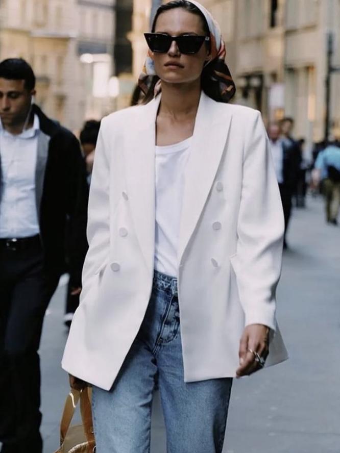 白色西装怎么穿出很飒的感觉,秋冬款米白西装怎么搭配高级感