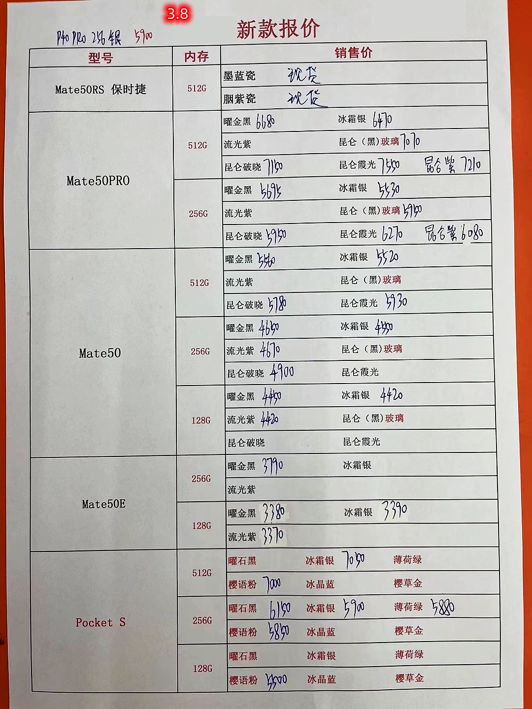 2023年2月华强北手机拿货价格表,2023年8月手机批发价格表