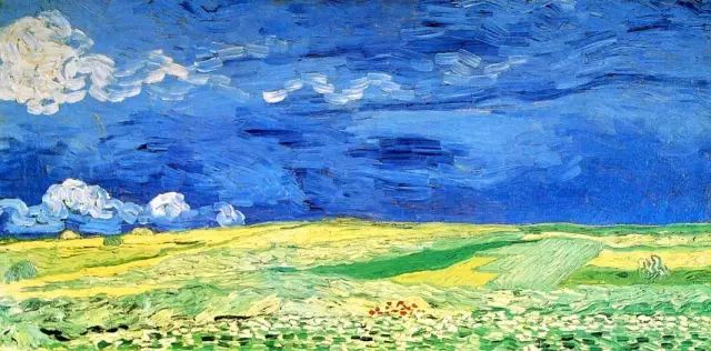 世界油画向日葵,梵高金色麦田油画临摹教程