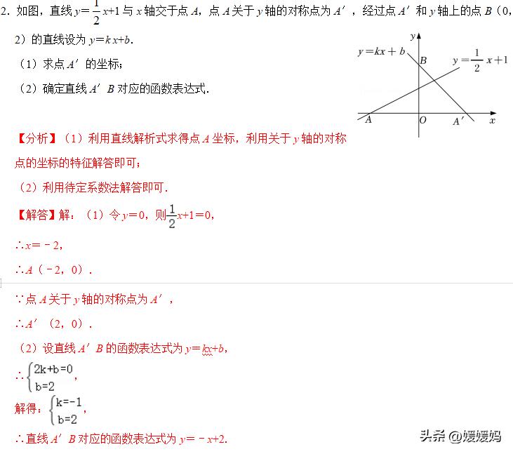 一次函数中考重点题型总结,2022中考数学必刷题一次函数